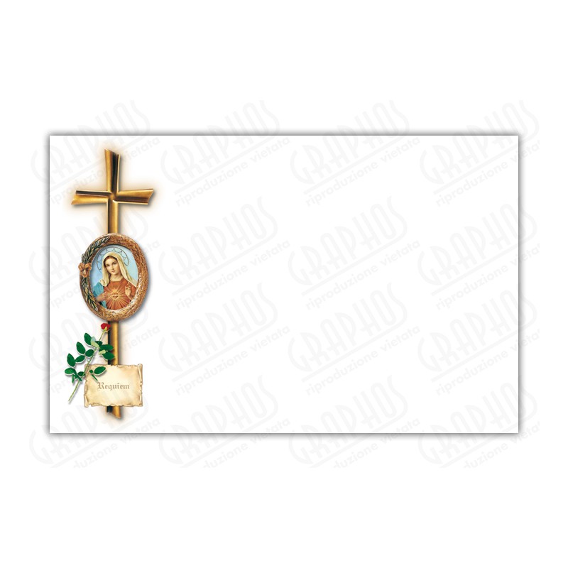 Biglietto Lutto Ringraziamenti RL105 - formato 8,5x13,5 cm
